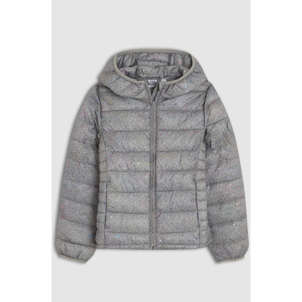 2/50 GAP little girls sparkling grey lightweight puffer jacket